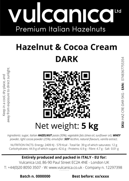 Hazelnut + Cocoa Cream 5 kg Tub