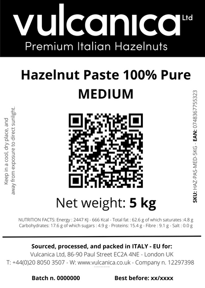 Hazelnut Paste 100% Pure 5 kg Tub